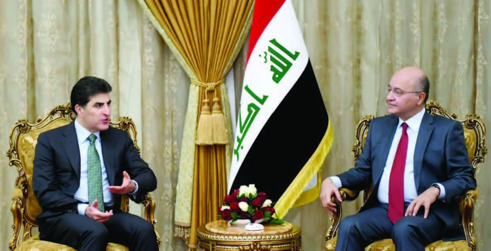 Saleh confirms to Barzani the need to resolve outstanding issues in accordance with the Constitution
