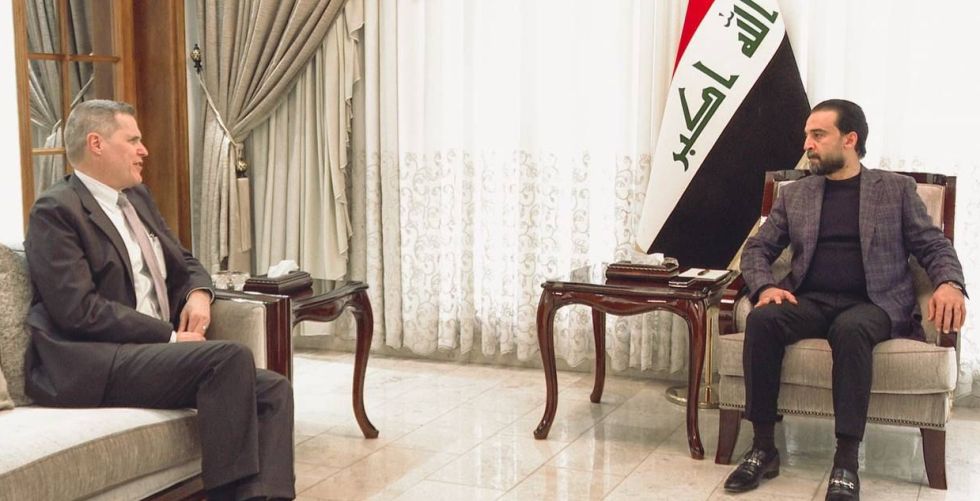 Al-Halbousi discusses with the American ambassador ending the combat role of foreign forces 
