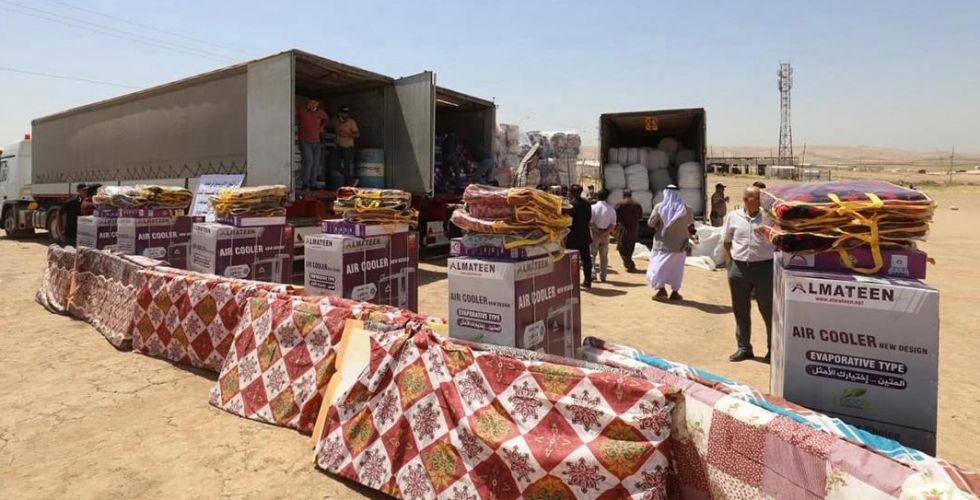 Relief aid for the affected families in Shariya camp in Dohuk